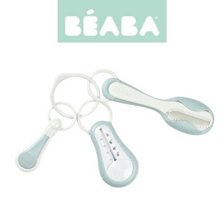 Beaba Akcesoria do pielęgnacji: termometr do kąpieli, cążki do paznokci, szczoteczka i grzebień Green Blue
